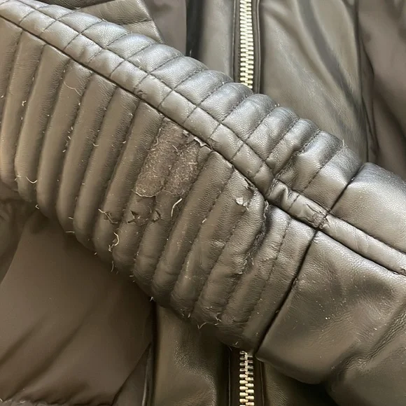 Nicole Benisti Leather-trim Down Jacket Black Size XS - Picture 9 of 16